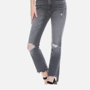 MOTHER The Insider Crop Step Chew Gray Jean